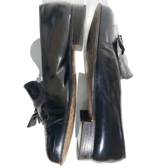 Bally Of Switzerland Men's Dress Shoes Size 7.5 F Tassel Loafers Black Leather - Picture 9 of 16